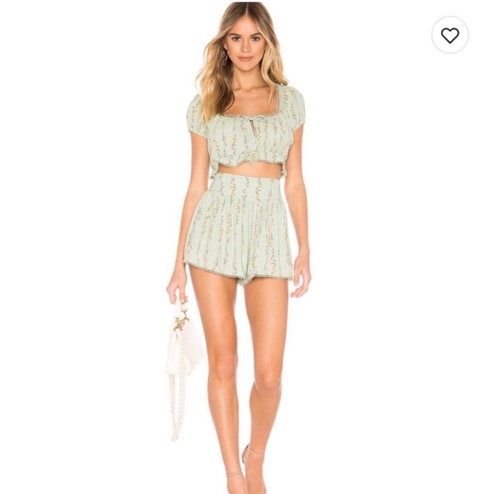 Revolve Free People Wild Love Set in Green Combo